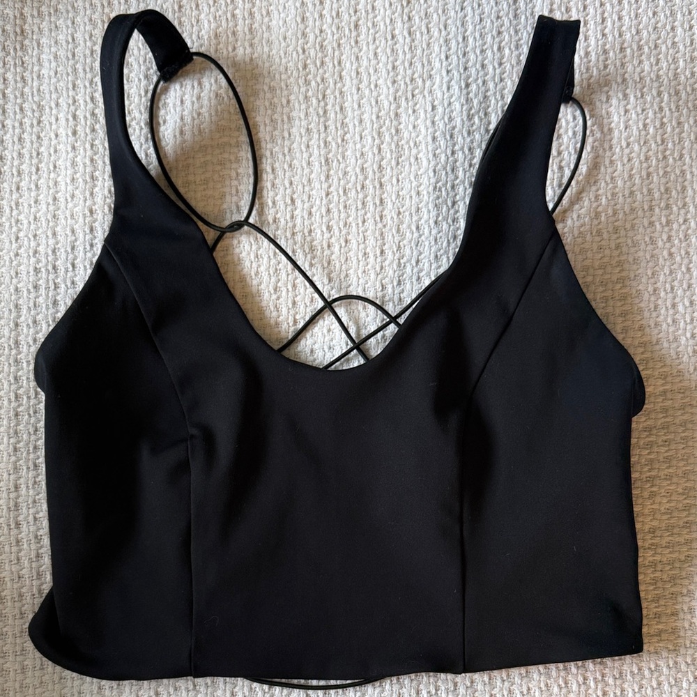 FP Movement Black Strappy Crop Top